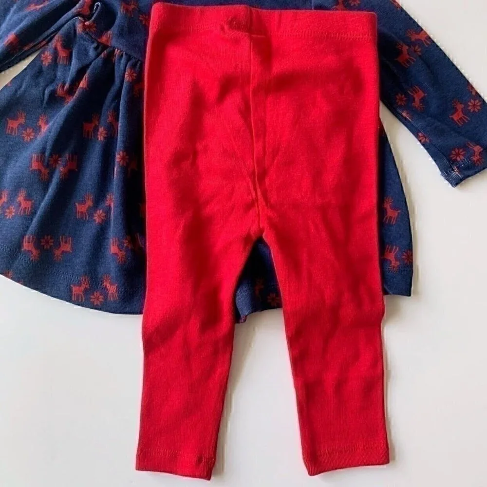 NWOT Hanna Andersson Dress And Leggings Set 6-12 Months 12-18 Months
